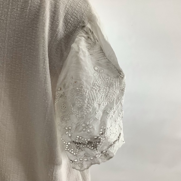 Frye Shirt Women Size XL White Short Sleeve Blouse Top Shirt Casual Top READ - Picture 14 of 14